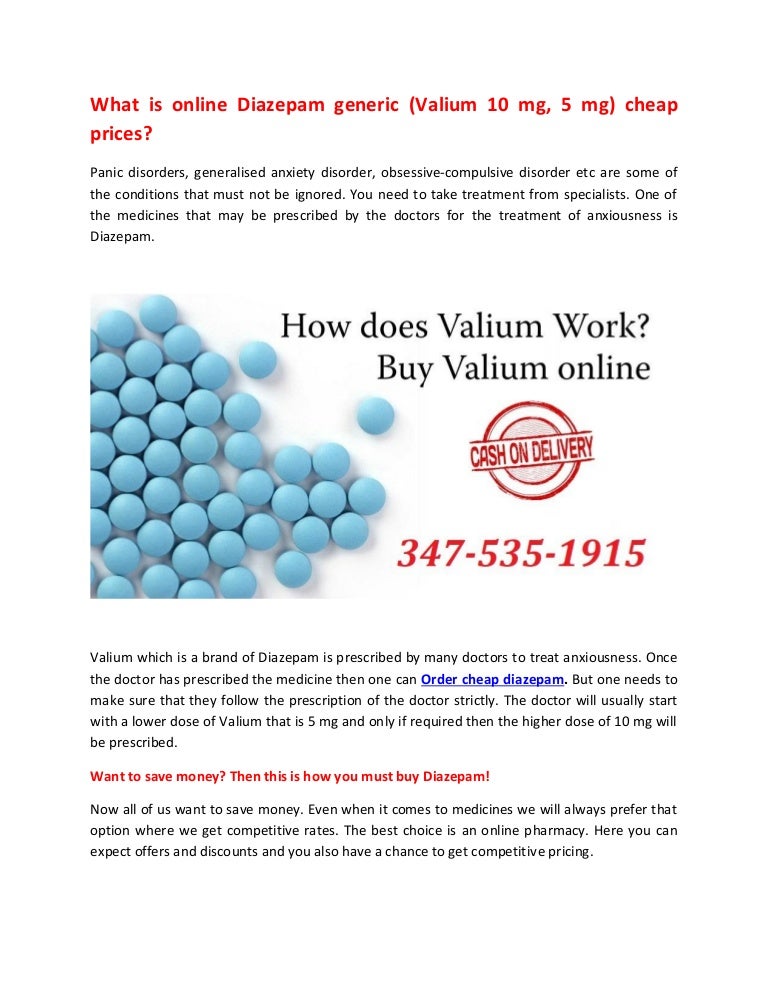 Cost of valium