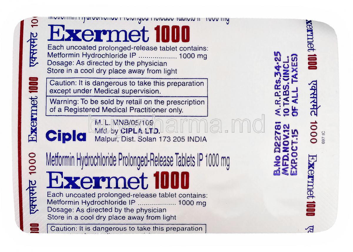 metformin er 1000mg