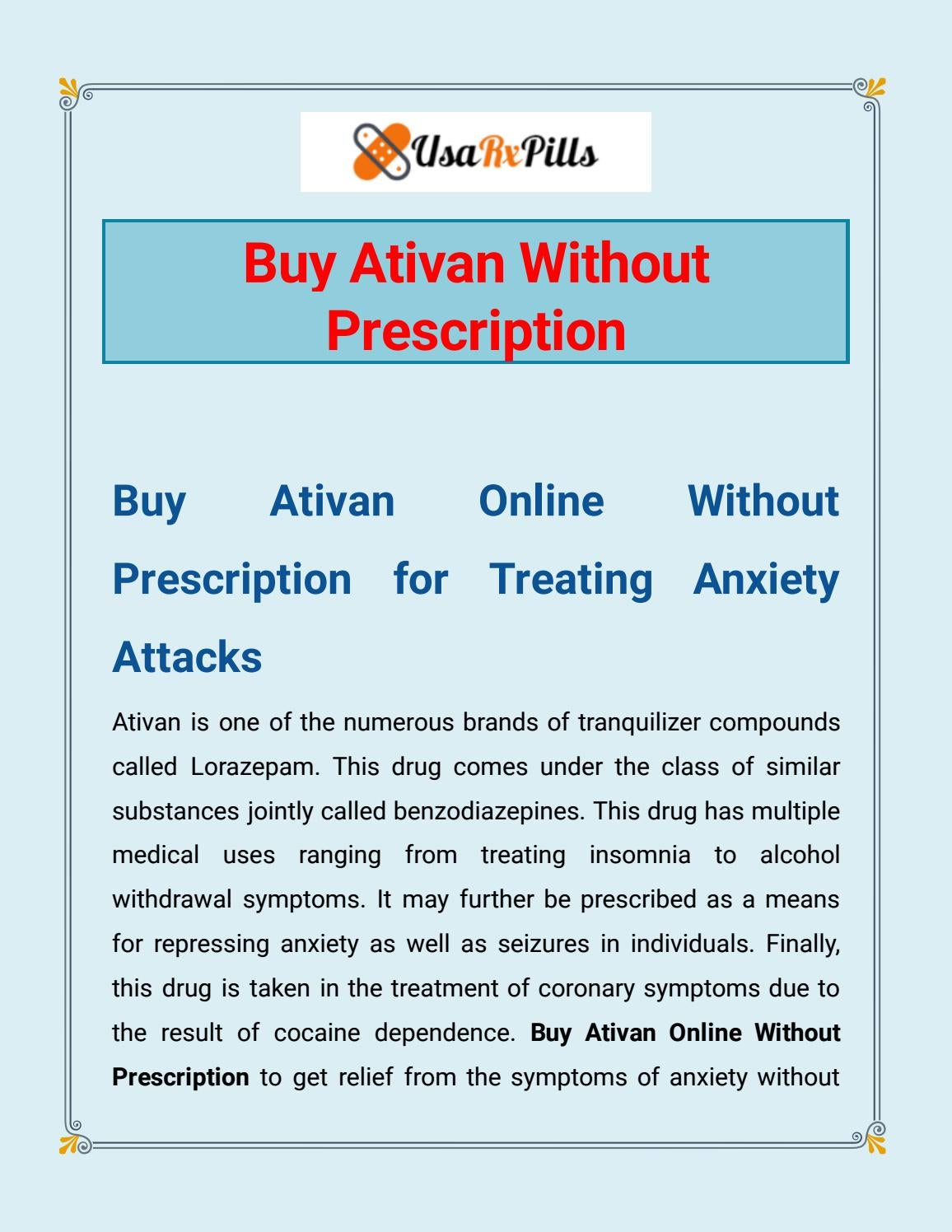 Ativan online no prescription