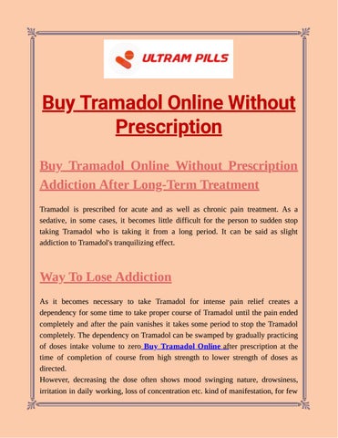 Tramadol online without a prescription