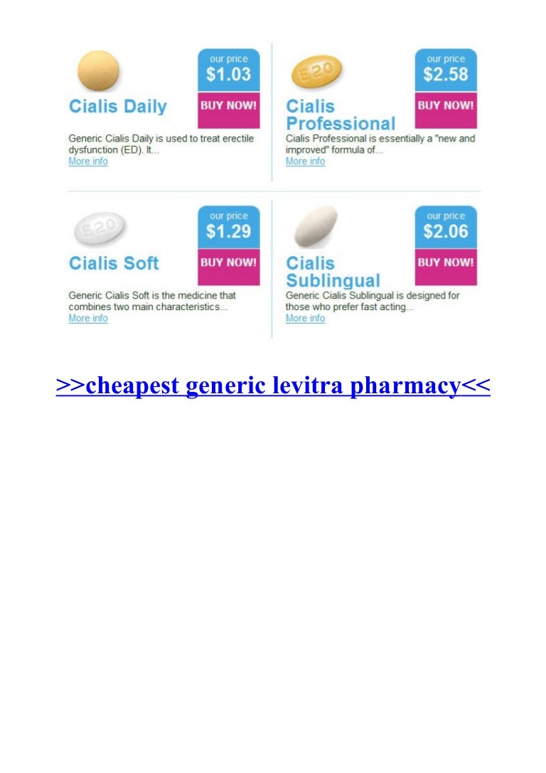 Cheapest generic levitra