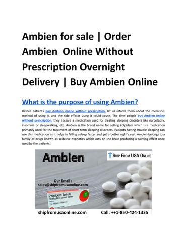 Ambien Without Prescription