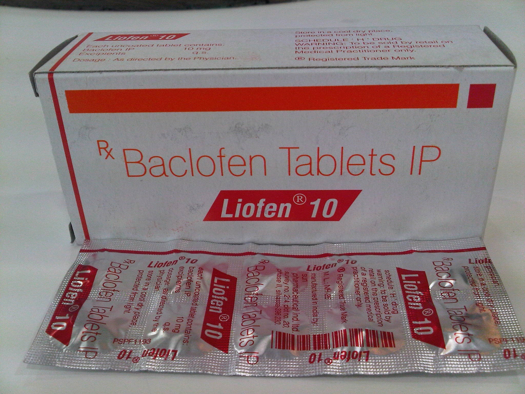 Baclofen 10mg Tablets