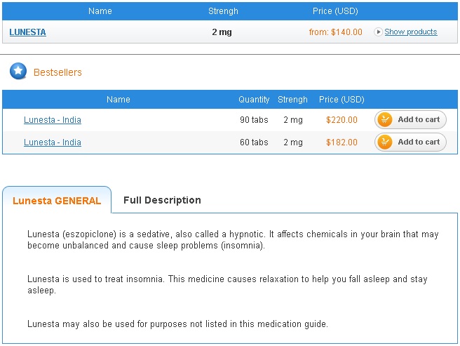 buy lunesta generic