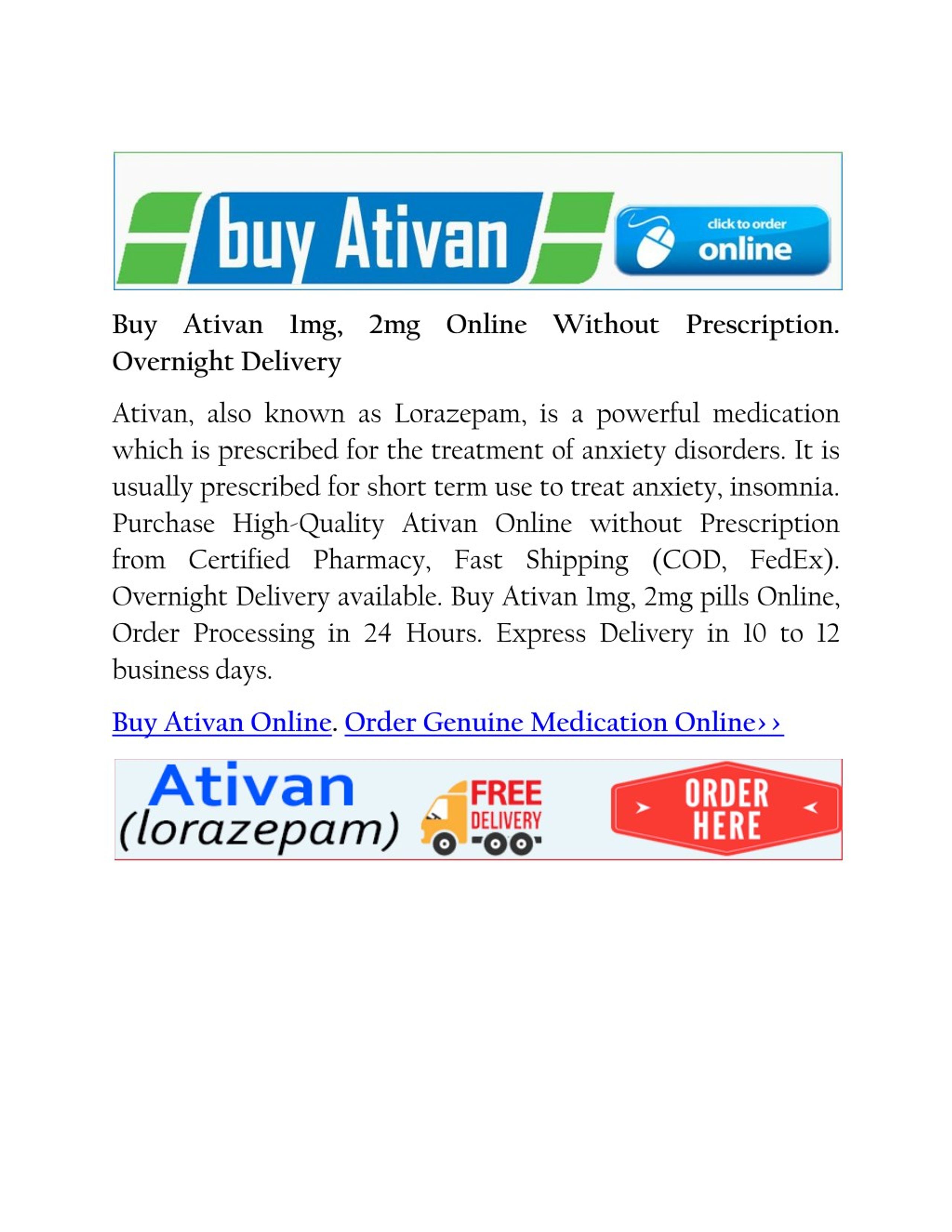 Ativan 1mg online