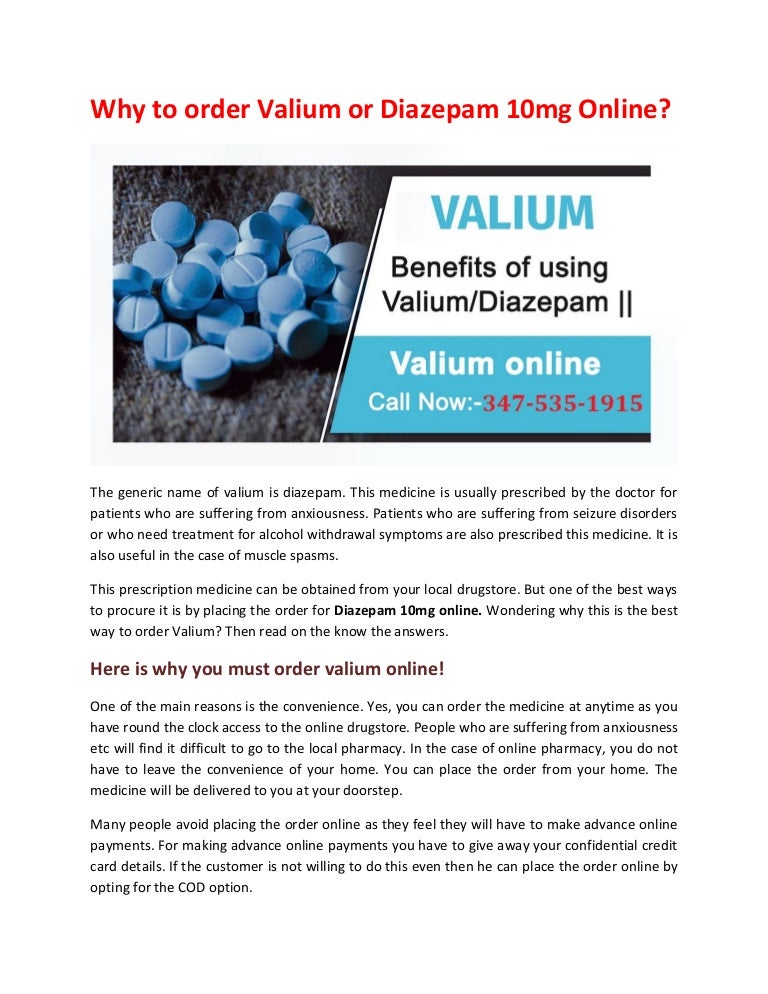 where to order valium online