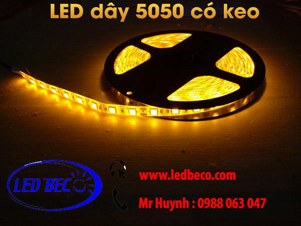 LED dây 5050 màu vàng chống nước