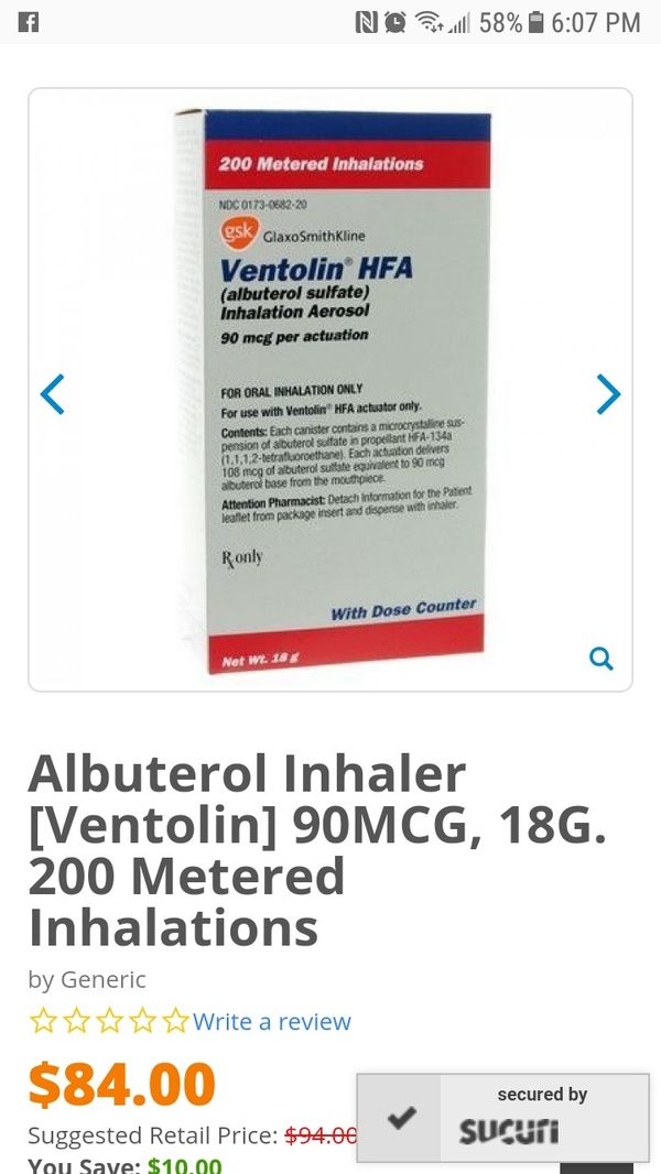 Albuterol prescription price
