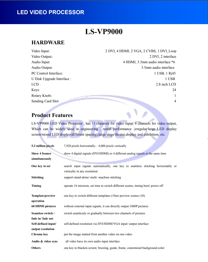 Mô tả sản phẩm LS-VP9000
